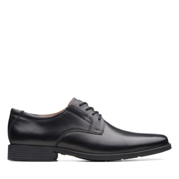 Clarks Mens Tilden Plain Wide Fit Shoes Black | USA-9413087